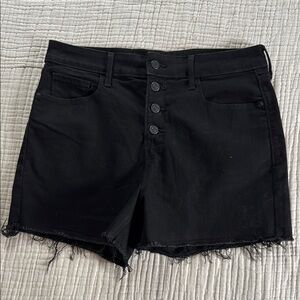 Old Navy Black High Waist Denim Button-fly Shorts - Size 12